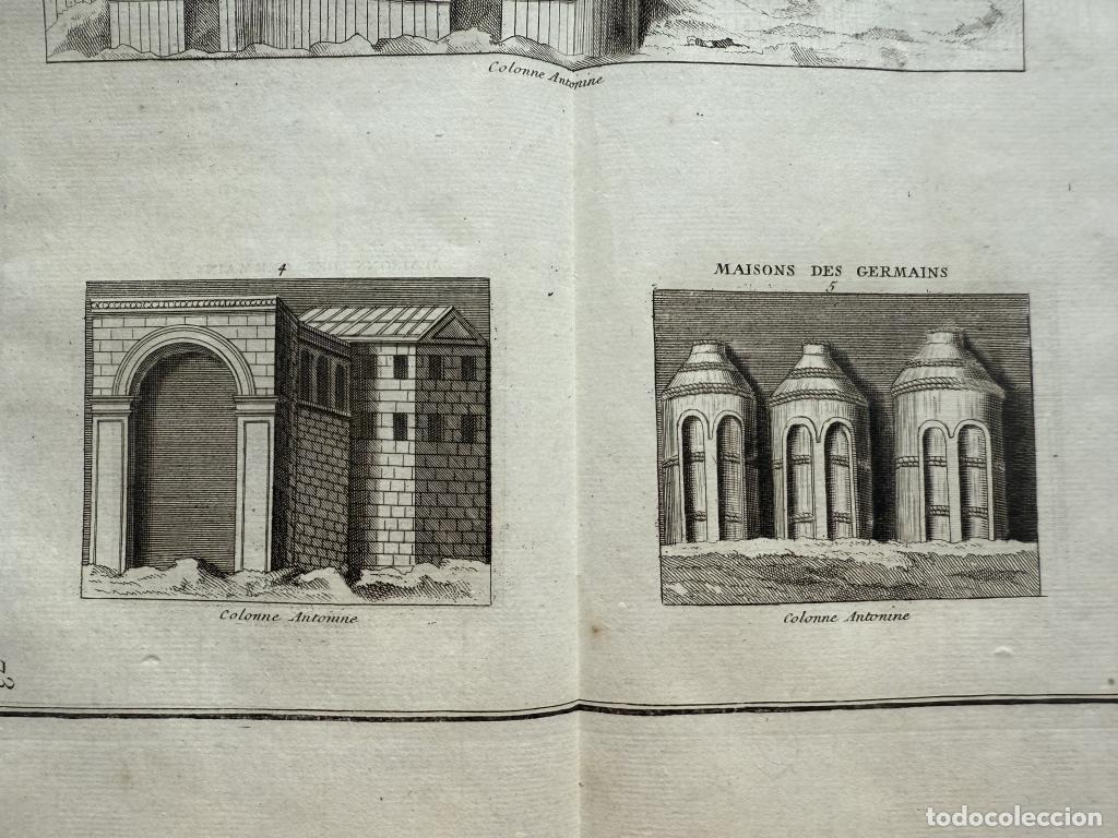 Arte: CASAS Y EDIFICIOS ROMANOS Y GERMANOS,1757. MONTFAUCON - Foto 6