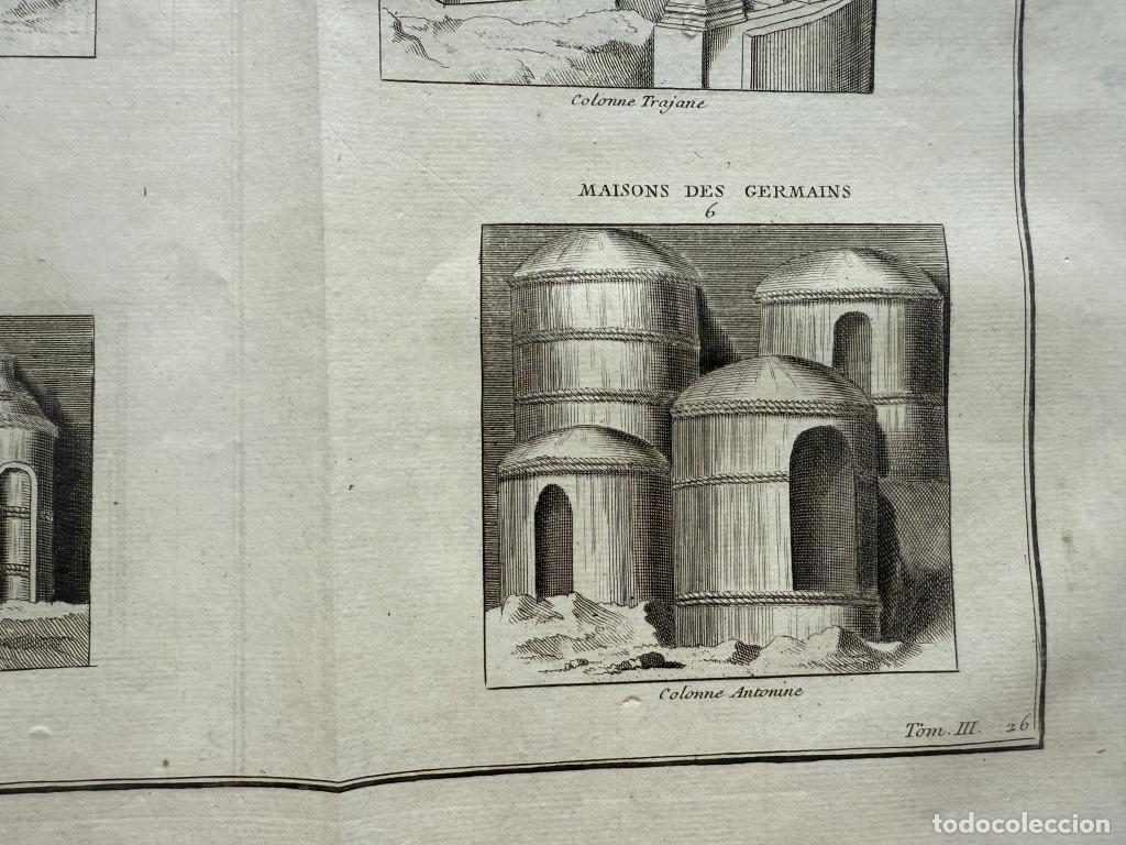 Arte: CASAS Y EDIFICIOS ROMANOS Y GERMANOS,1757. MONTFAUCON - Foto 7