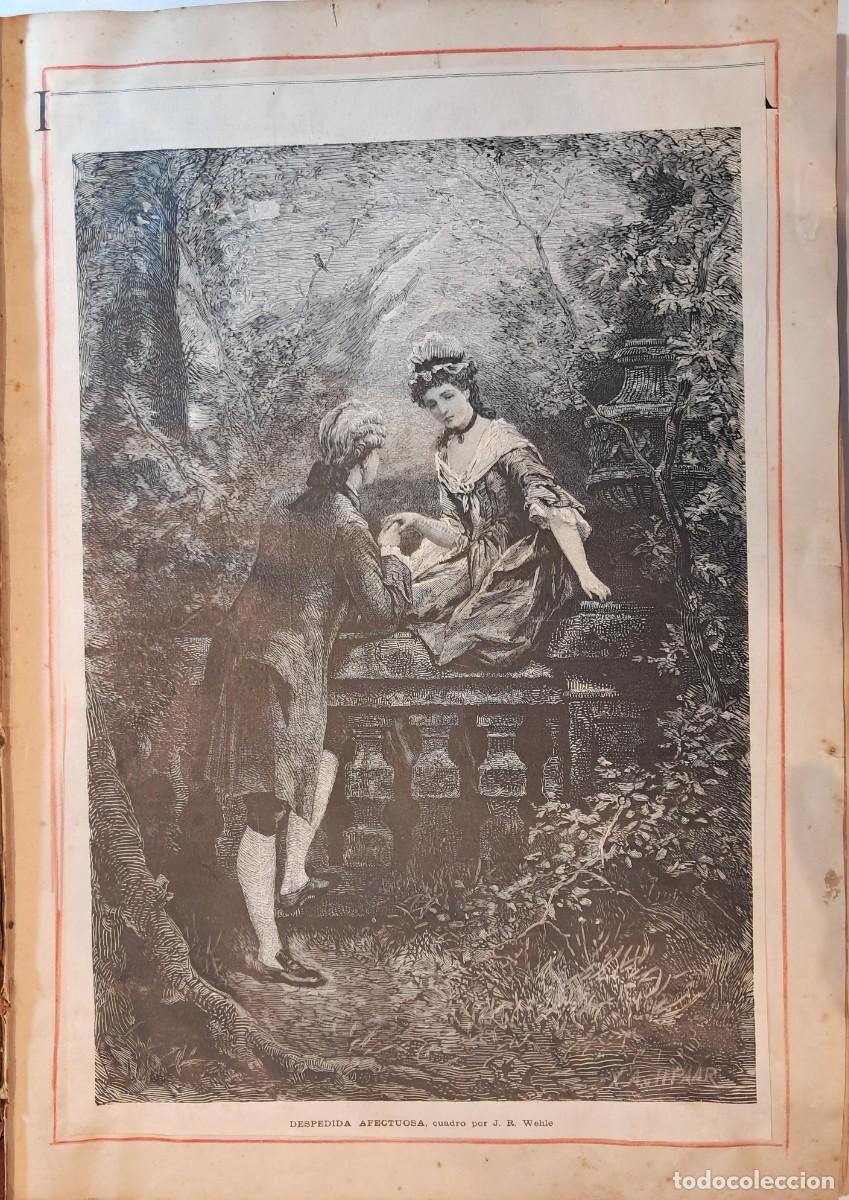 Arte: Grabado antiguo - Despedida Afectuosa - Foto 1