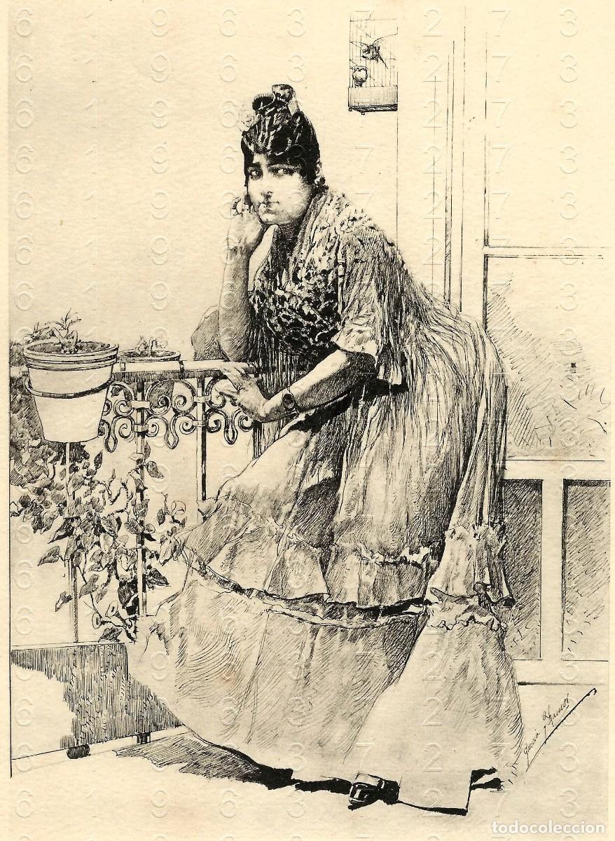 Kunst: JOS&Eacute; GARCIA RAMOS GRABADO LITOGRAFIA 1891 ANDALUC&Iacute;A B22