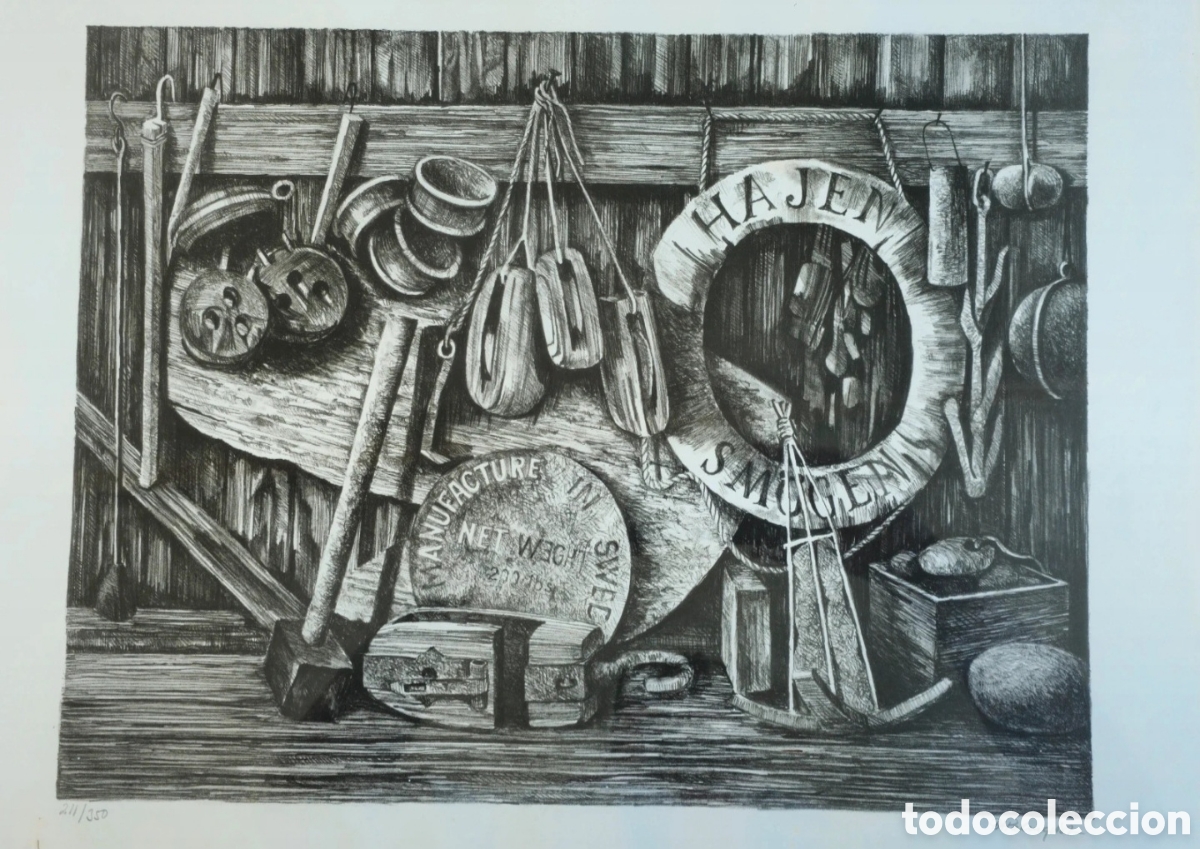 Arte: Grabado original &rdquo; Bodegon marino &rdquo; - Foto 2