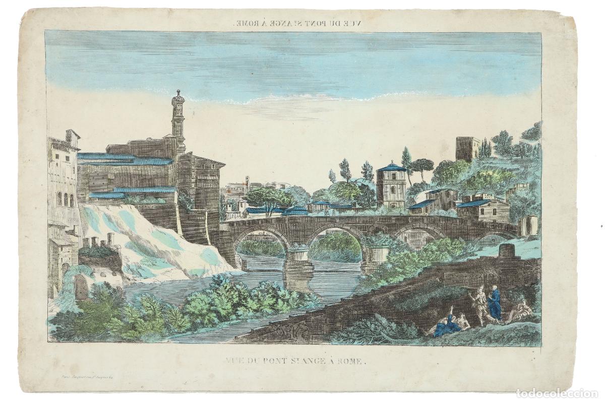 Arte: Vue du Pont St. Ange &agrave; Rome - Hocquart - Foto 1
