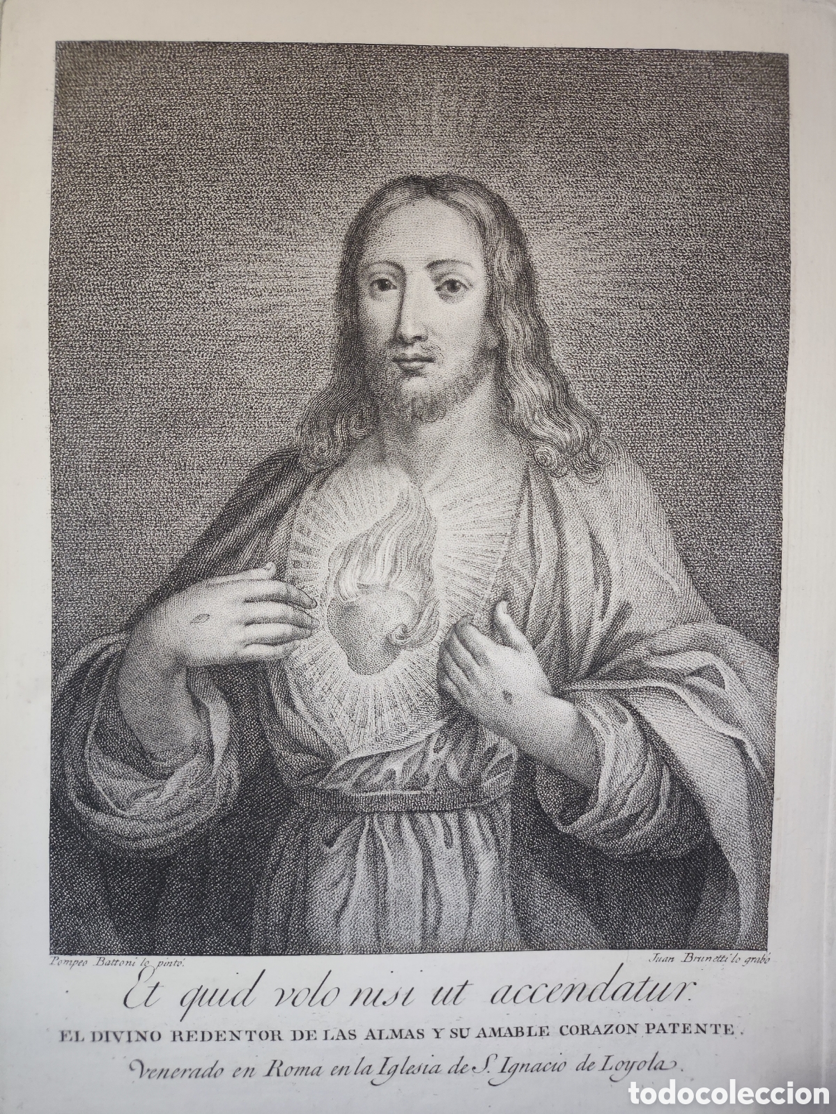 Arte: BATTONI, BRUNETTI, DIVINO CORAZ&Oacute;N DE JES&Uacute;S - Foto 2
