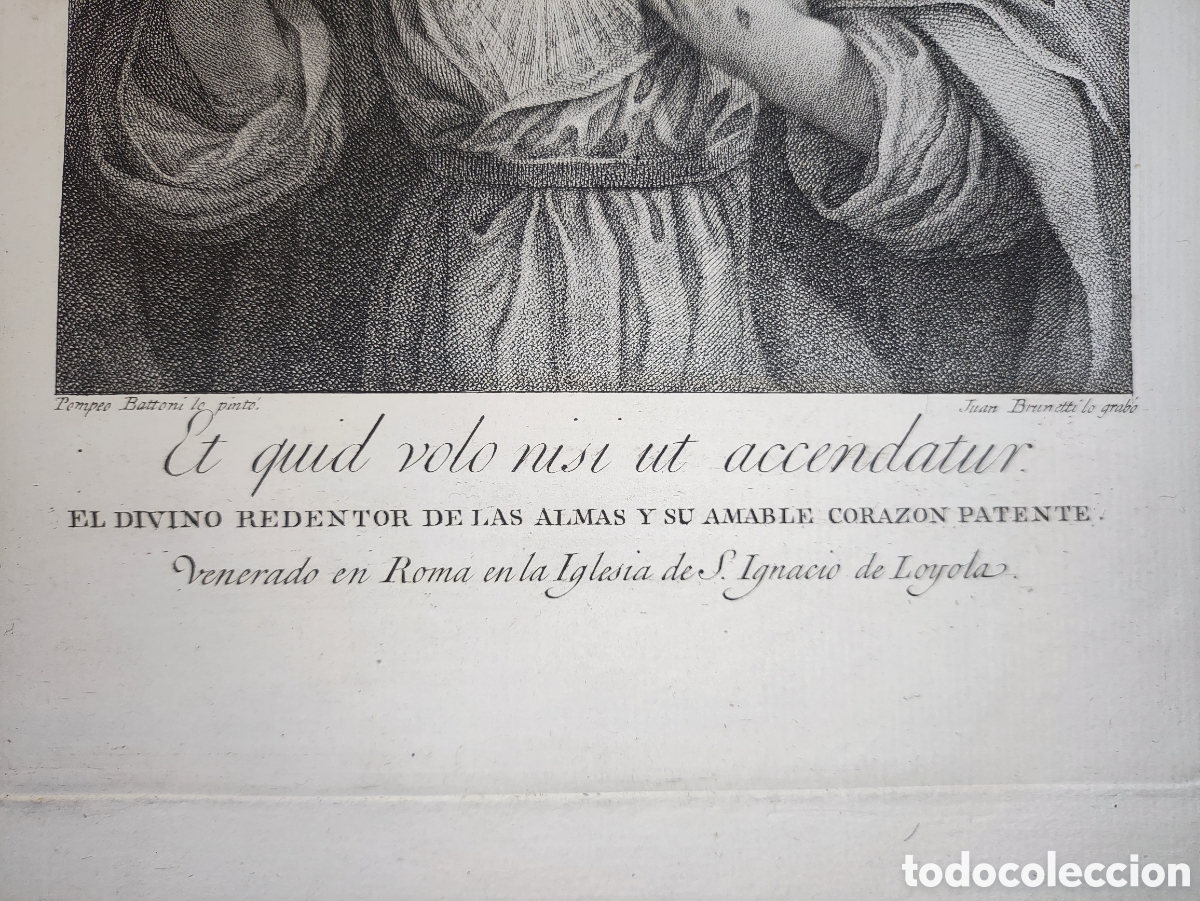 Arte: BATTONI, BRUNETTI, DIVINO CORAZ&Oacute;N DE JES&Uacute;S - Foto 3