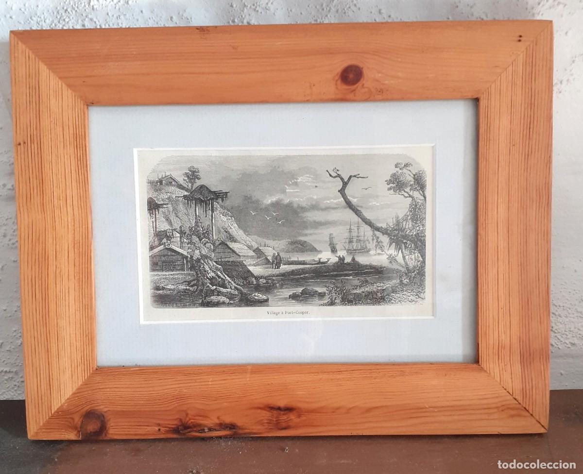 Arte: cuadro con L&Aacute;MINA PORT COOPER, NUEVA ZELANDA, antiguo
