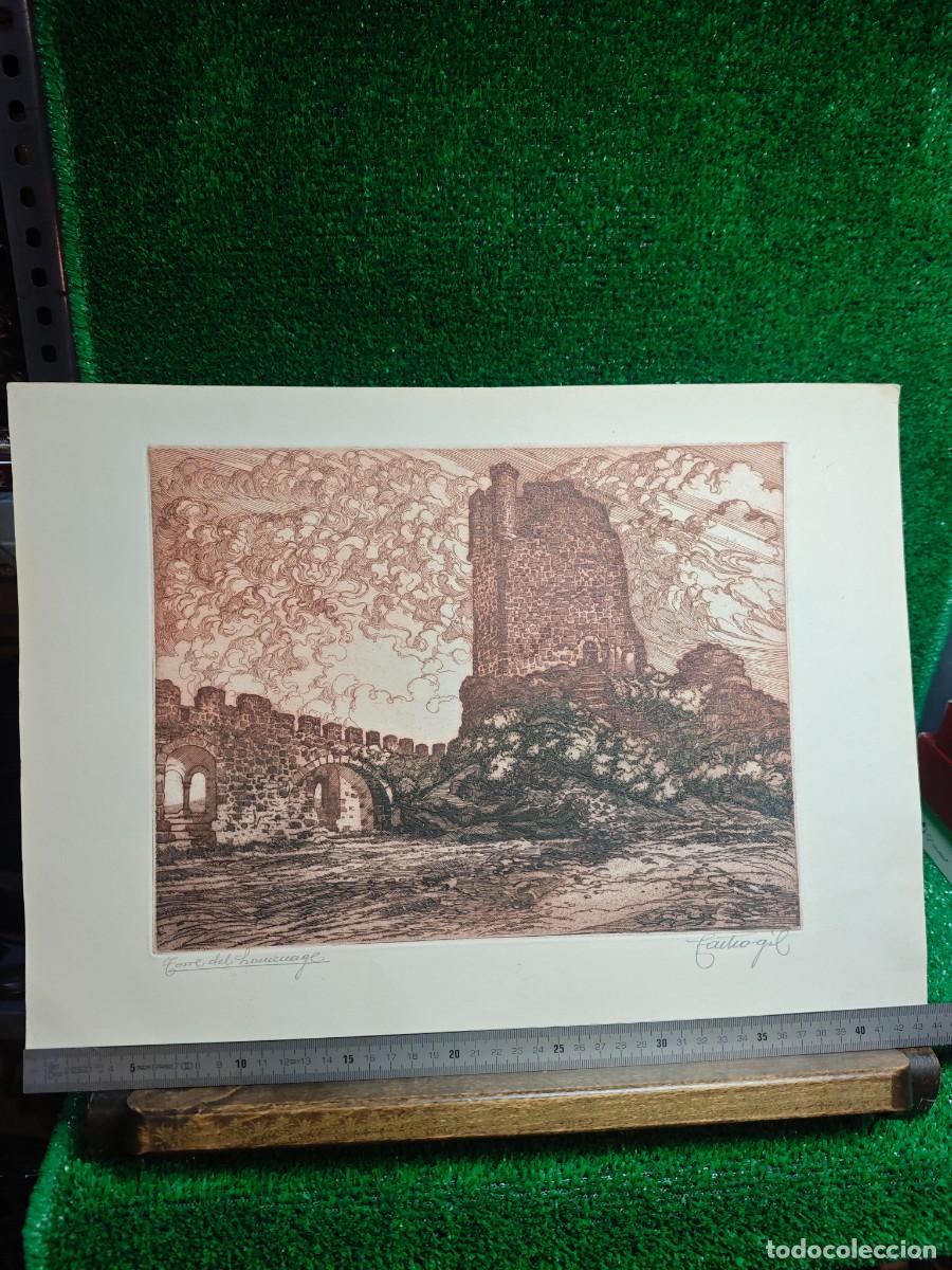 Arte: Castro Gil aguafuerte la torre del homenaje - Foto 1