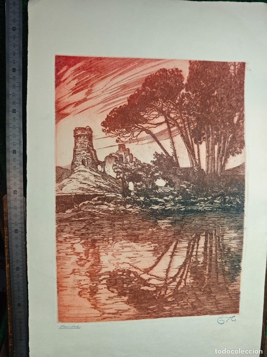 Arte: Castro Gil grabado al aguafuerte placidez - Foto 1