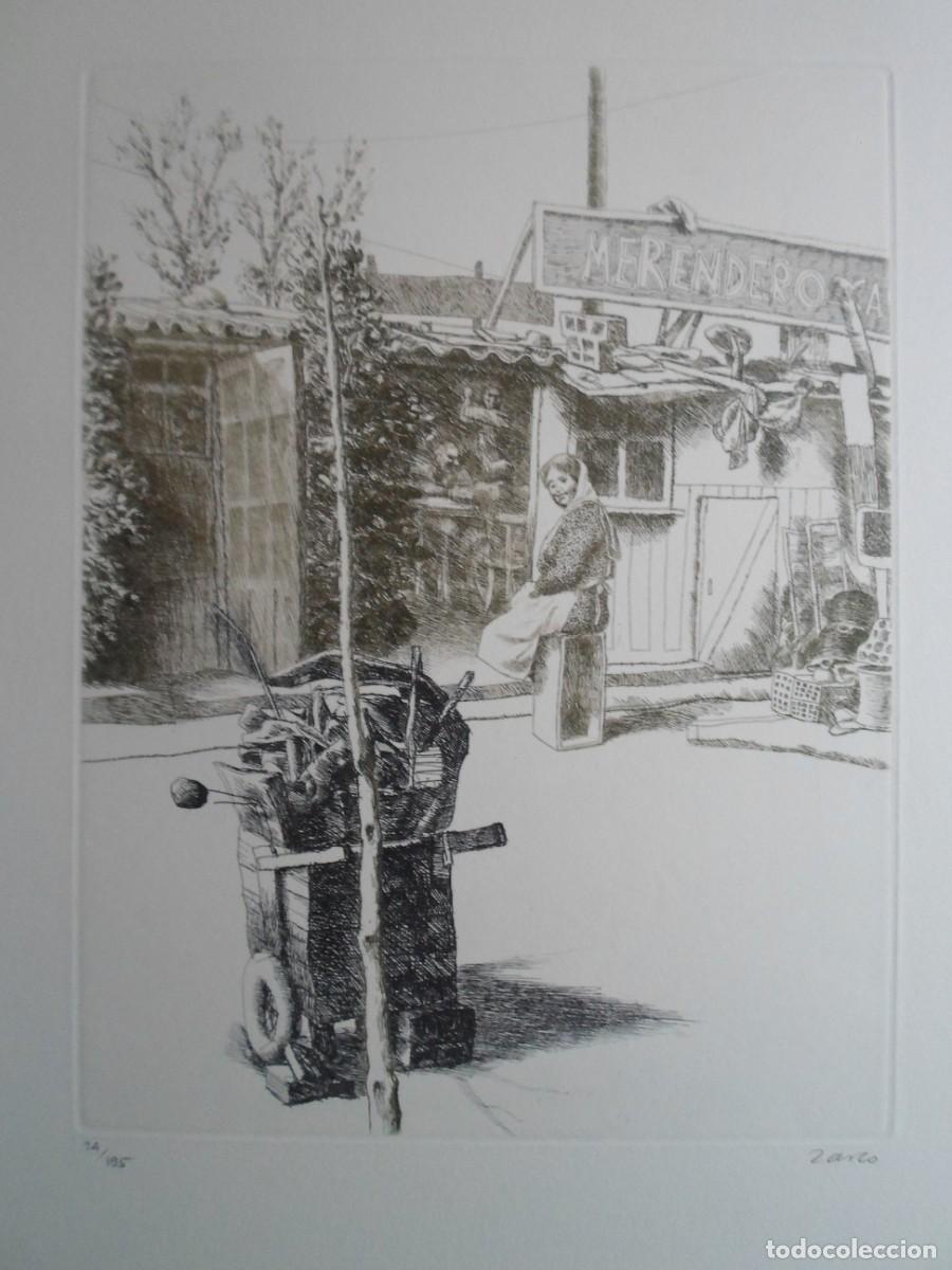 Kunst: Antonio ZARCO (Madrid 1930) aguafuerte 1977 de 31x24 papel 50x38cms, firmado l&aacute;piz y 74/195, Catalog