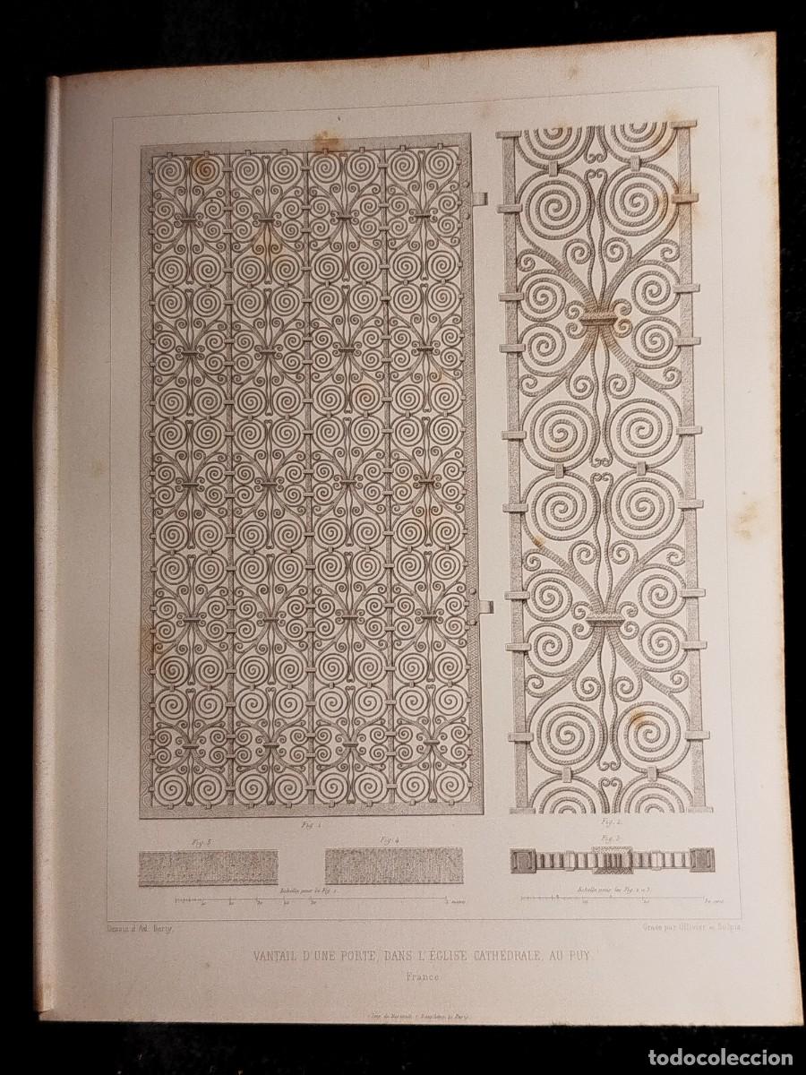 Arte: 1858. Grabado. Ventanal iglesia en Puy. Arquitectura. - Foto 1
