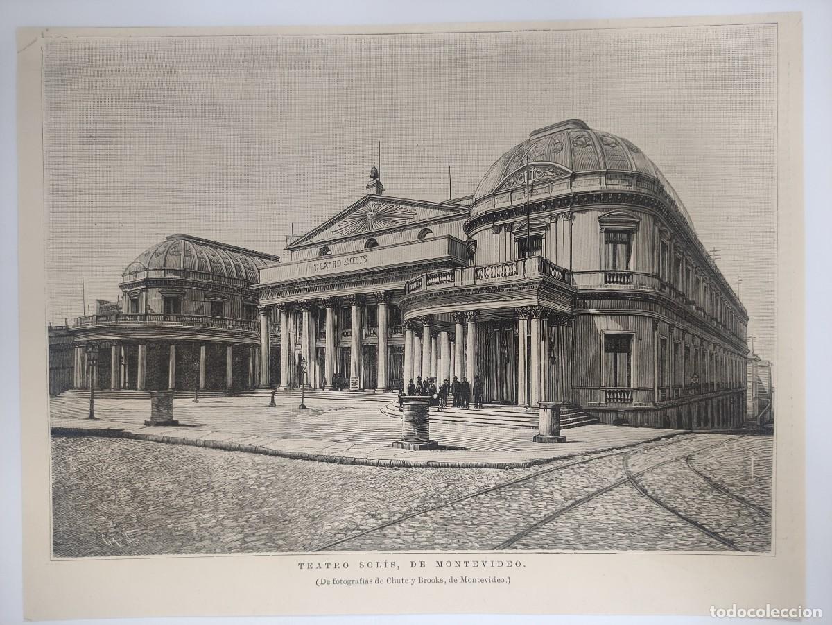 Arte: GRABADO. URUGUAY. MONTEVIDEO. TEATRO SOLIS. EDIFICIO. ARQUITECTURA. - Foto 1