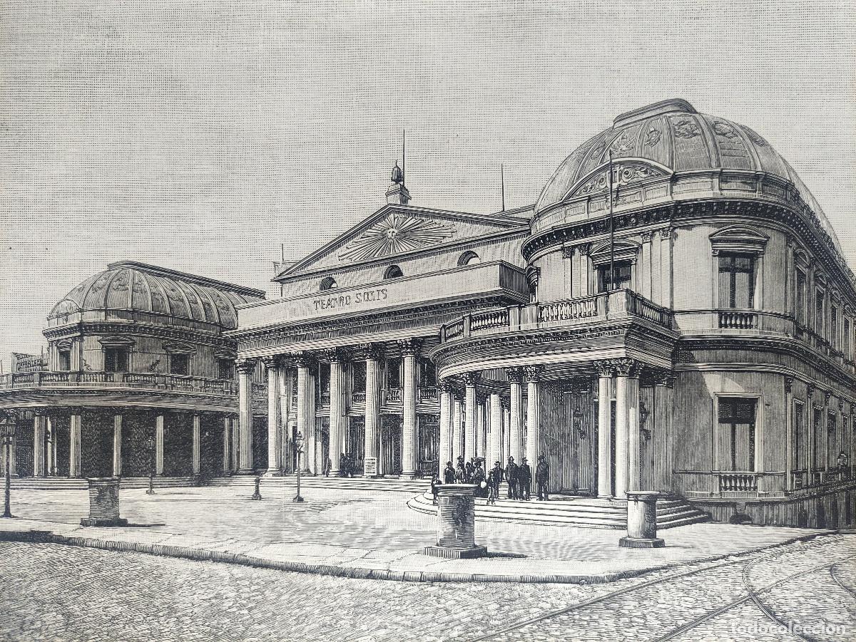 Arte: GRABADO. URUGUAY. MONTEVIDEO. TEATRO SOLIS. EDIFICIO. ARQUITECTURA. - Foto 2