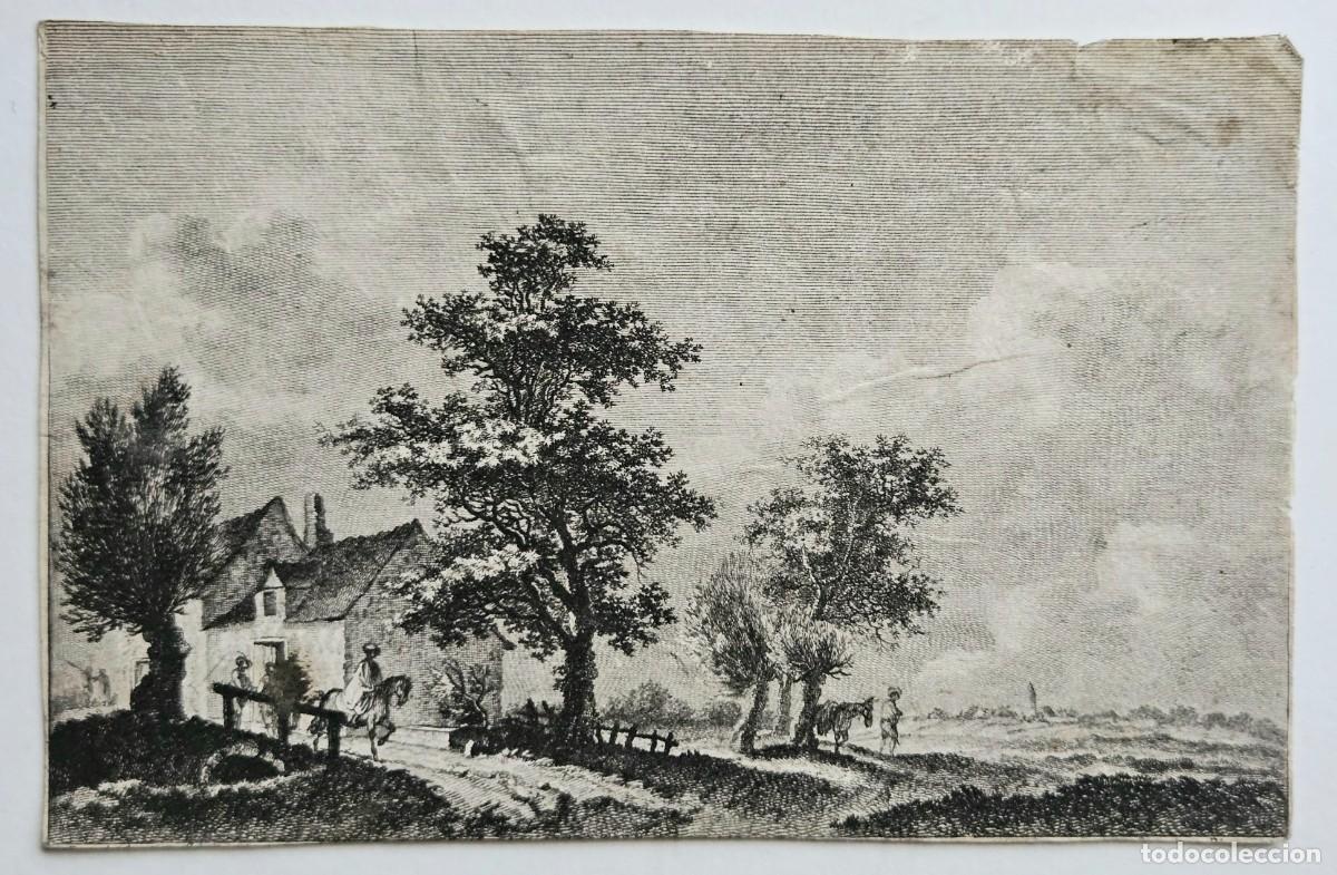 Arte: Paisaje con casa y figuras. - Foto 1