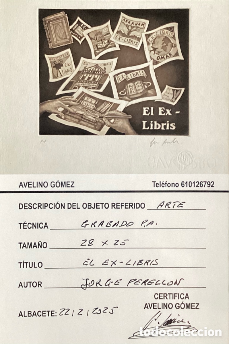 Arte: EL EX-LIBRIS DE JORGE PERELLON. - Foto 2