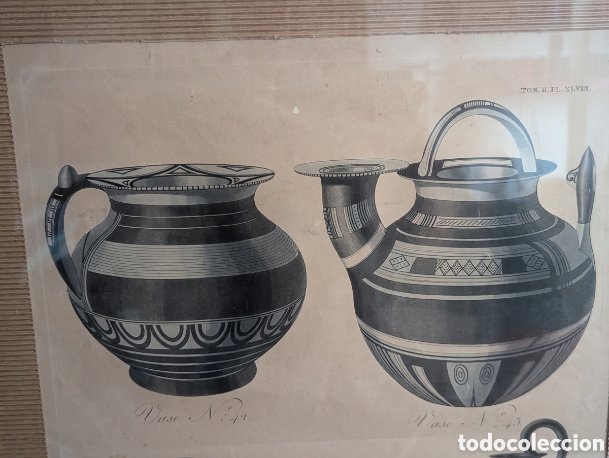 Arte: DOS GRABADOS DE VASIJAS GRIEGAS - Foto 4