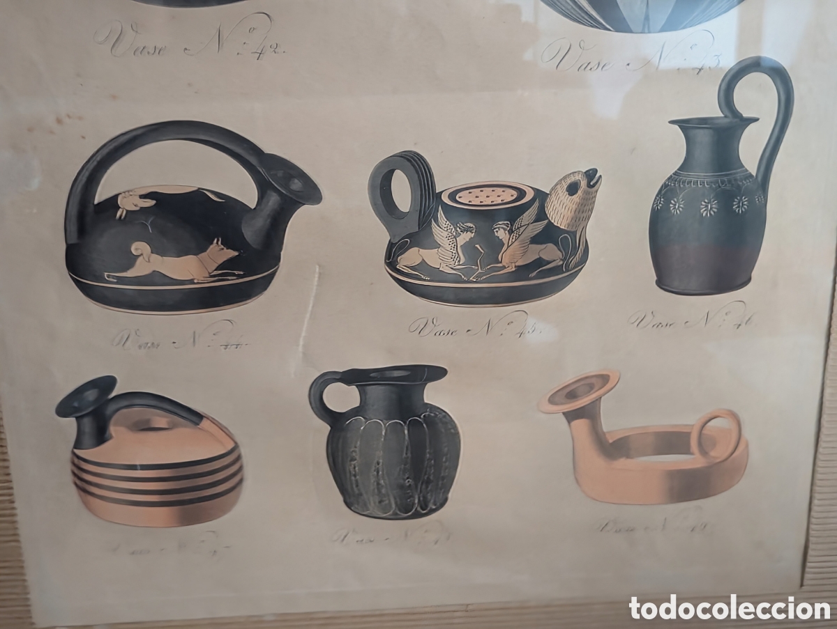 Arte: DOS GRABADOS DE VASIJAS GRIEGAS - Foto 5