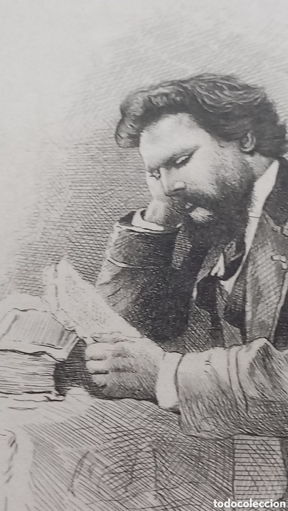 Arte: Antiguo grabado al aguafuerte - Foto 1