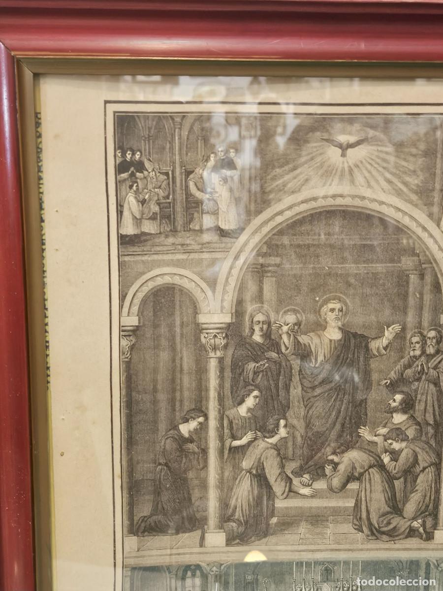 Arte: cuadro con grabado religioso antiguo - Foto 2
