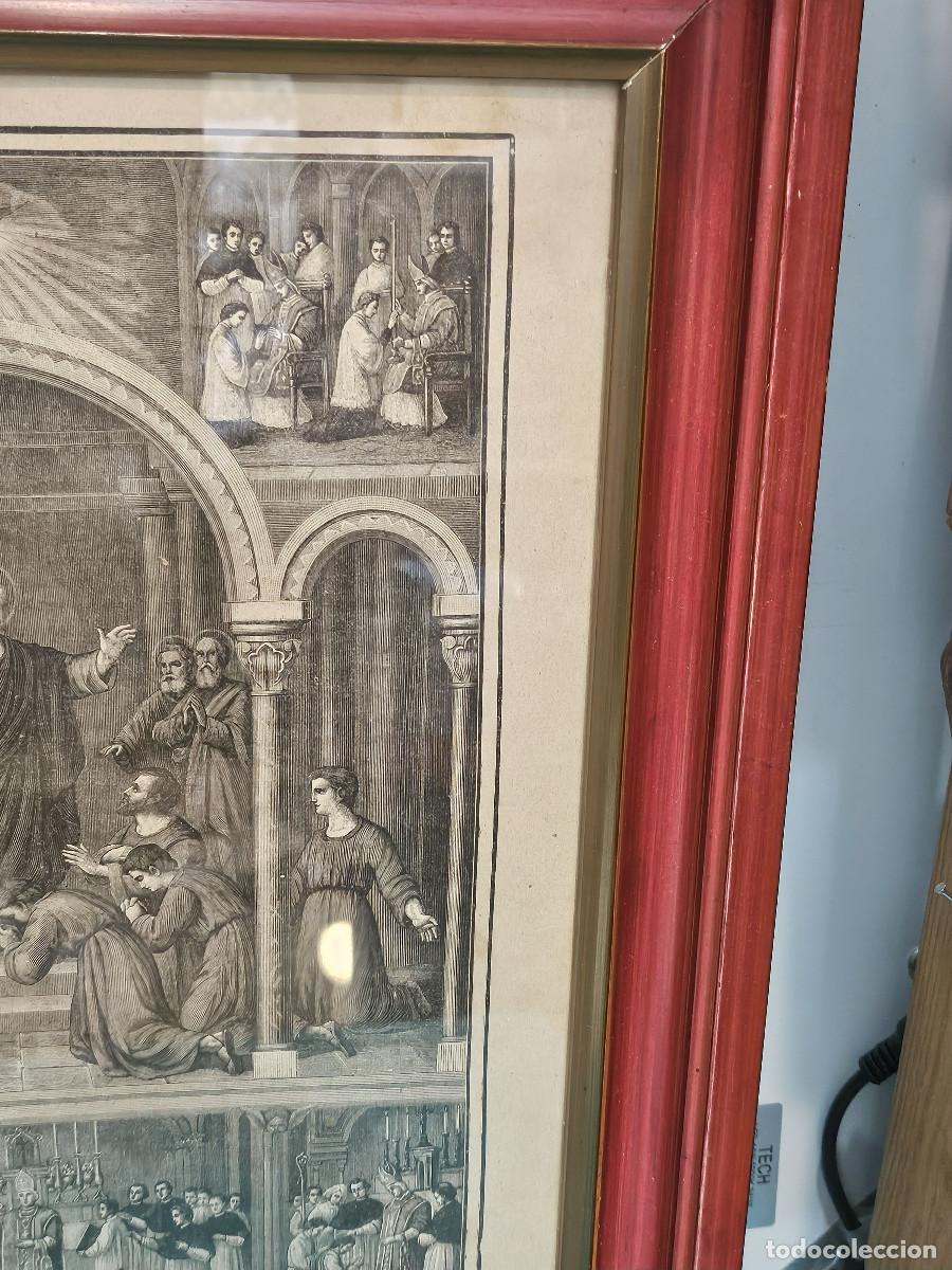 Arte: cuadro con grabado religioso antiguo - Foto 3