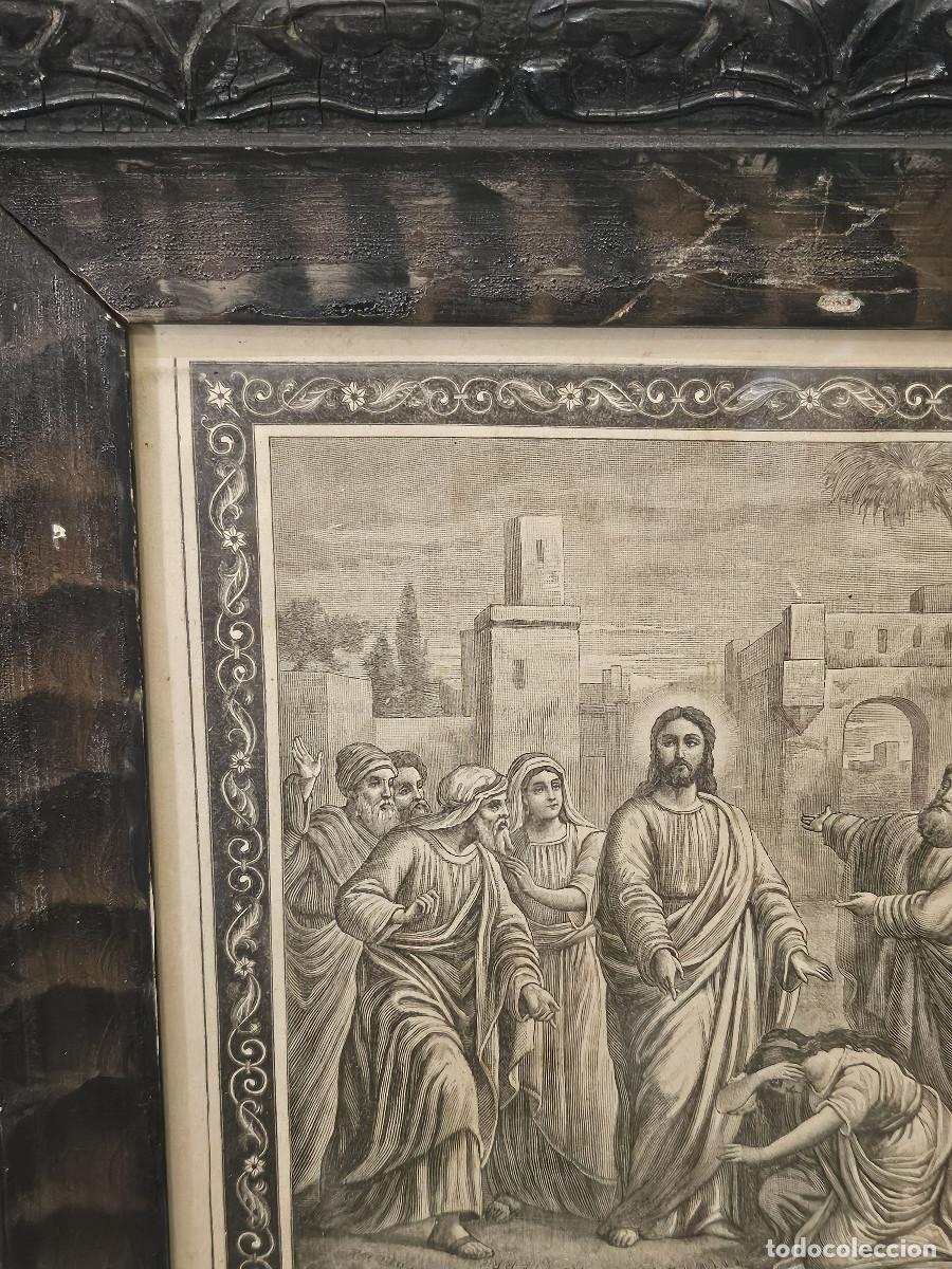 Arte: cuadro con grabado religioso antiguo - Foto 2
