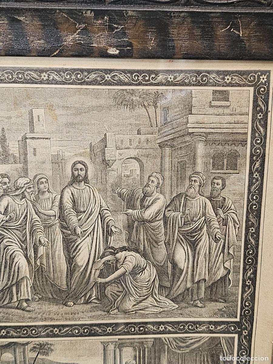 Arte: cuadro con grabado religioso antiguo - Foto 3