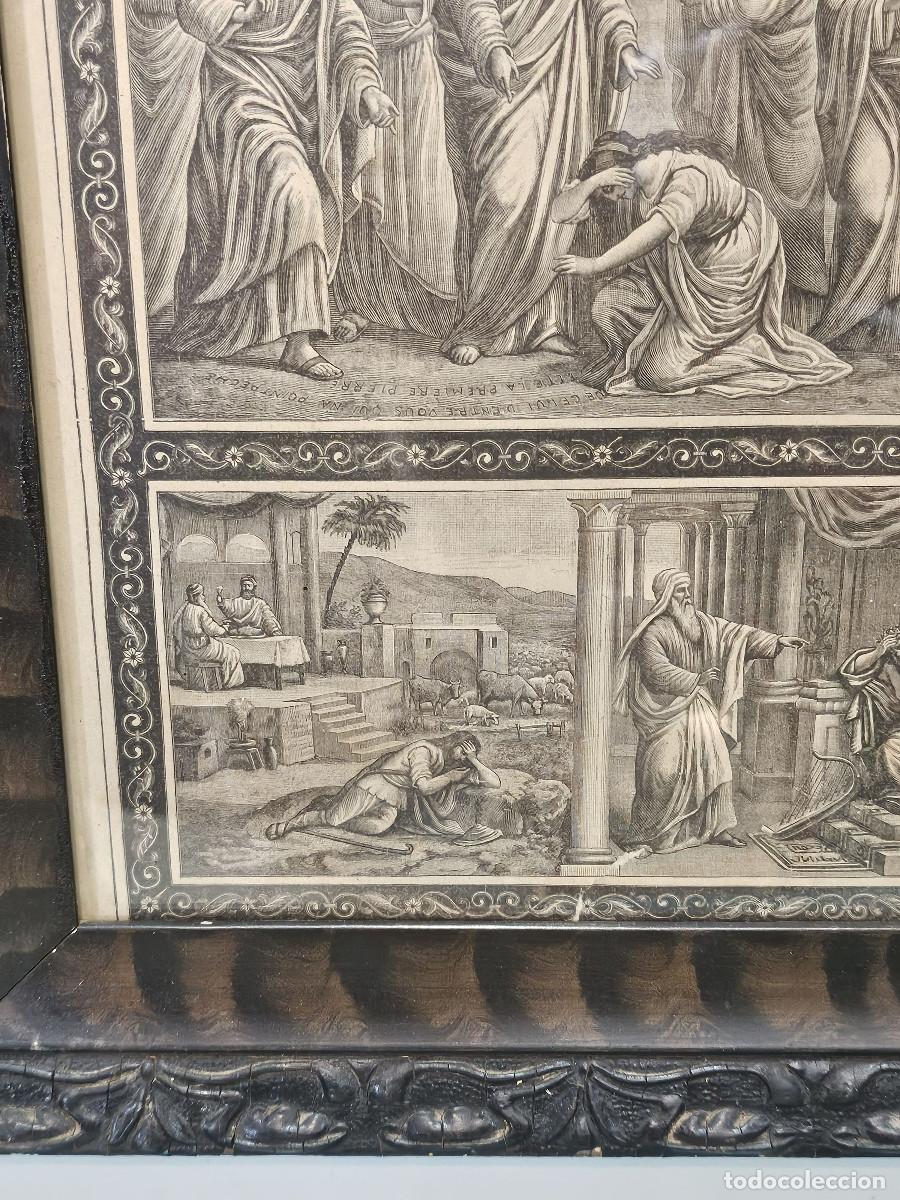 Arte: cuadro con grabado religioso antiguo - Foto 4