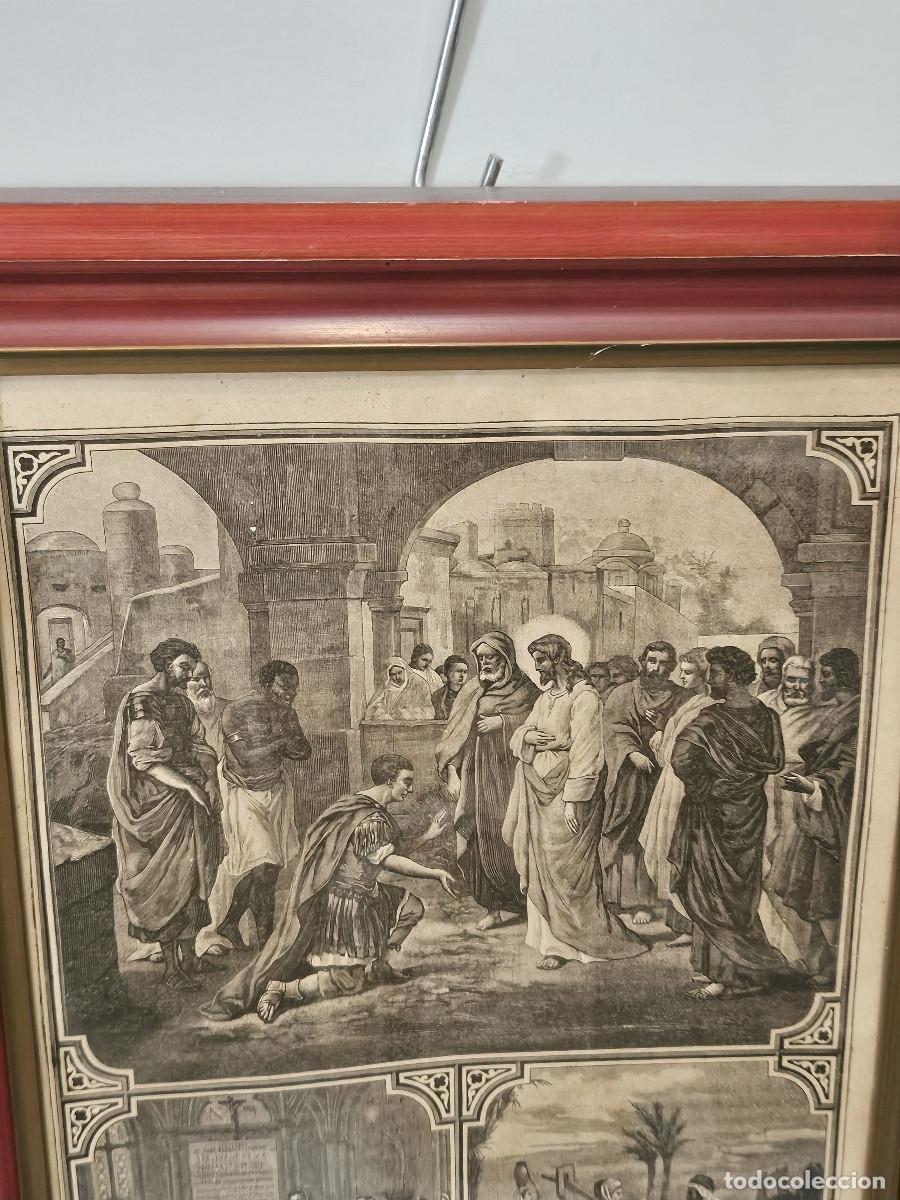 Arte: cuadro con grabado religioso antiguo - Foto 3
