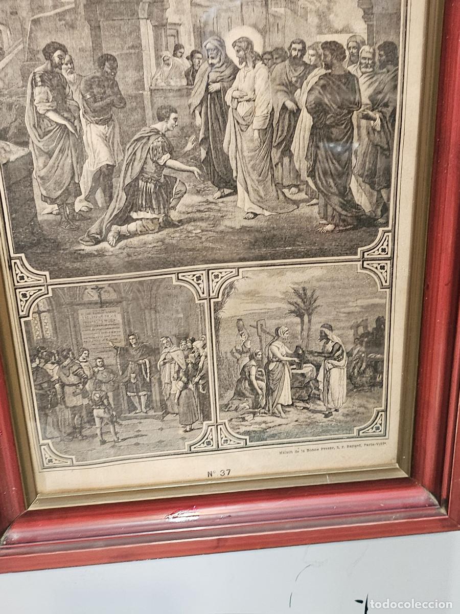 Arte: cuadro con grabado religioso antiguo - Foto 4