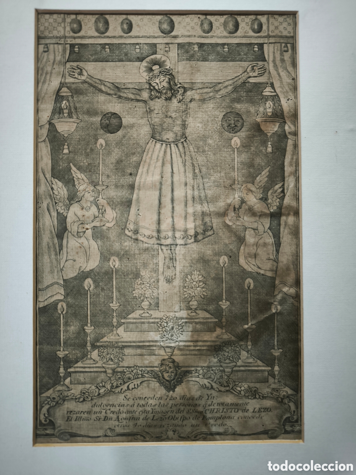 Arte: Grabado antiguo. Cristo de Lezo. Guip&uacute;zcoa. - Foto 2