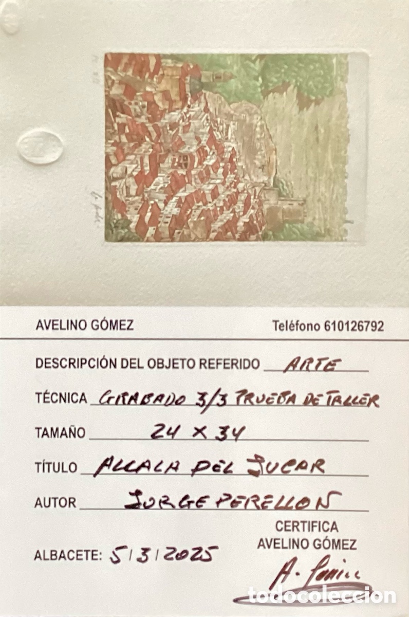 Arte: &ldquo; ALCAL&Aacute; DEL J&Uacute;CAR &ldquo; ( AB ) DE JORGE PERELLON. - Foto 2
