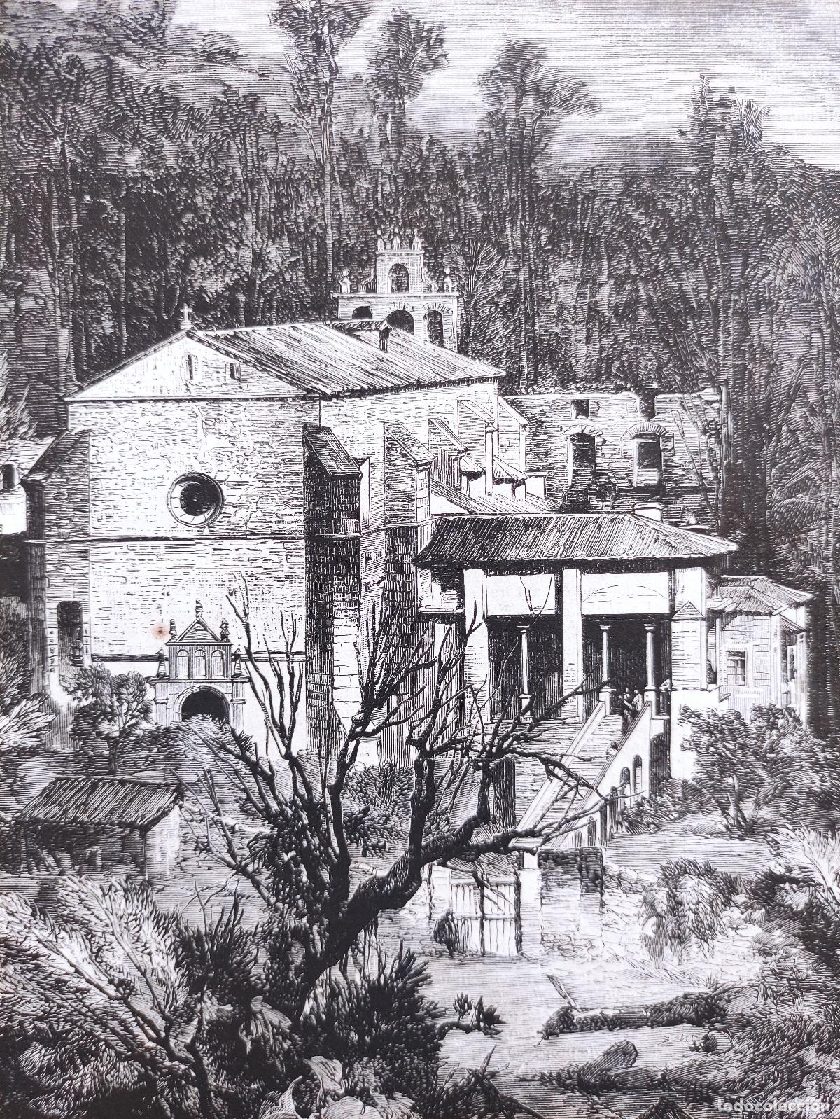 Arte: GRABADO. ESPA&Ntilde;A. CACERES. YUSTE. MONASTERIO. CARLOS V. EDIFICIOS. ARQUITECTURA. - Foto 2