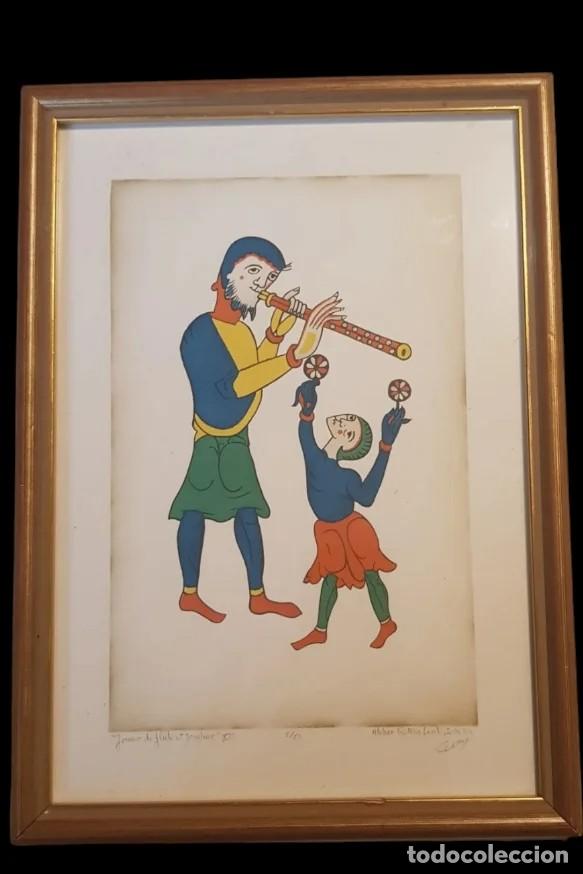 Arte: Grabado Manuscrito Codice Original S. XI - Foto 1
