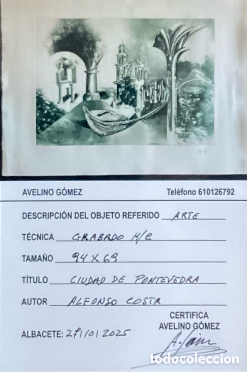 Arte: &ldquo; CIUDAD DE PONTEVEDRA &ldquo; DE ALFONSO COSTA - Foto 2