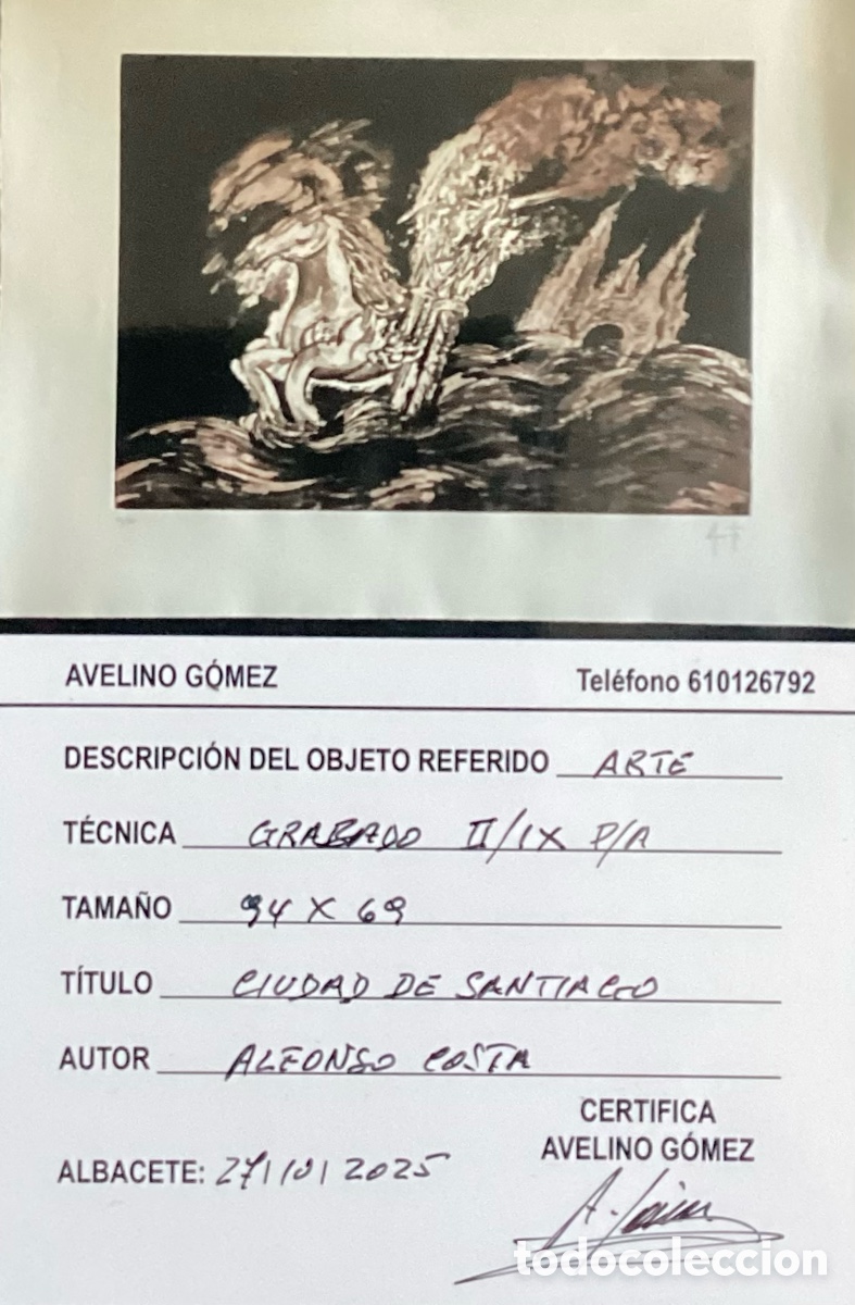 Arte: &ldquo; CIUDAD DE SANTIAGO &ldquo; DE ALFONSO COSTA. - Foto 2