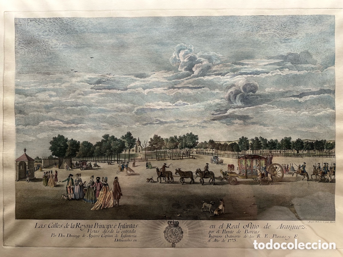 Arte: Grabado &ldquo; Vista Del Real sitio de Aranjuez&rdquo; - Foto 1