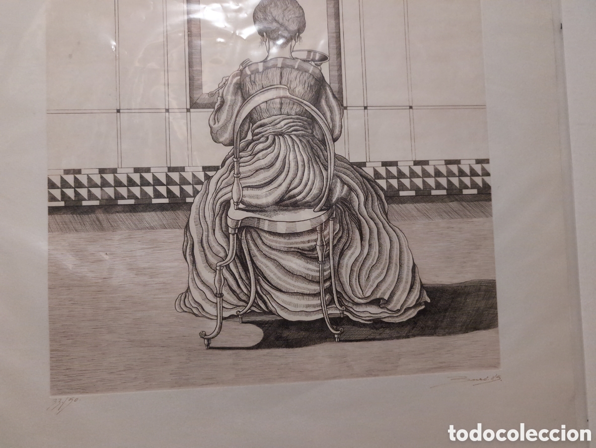 Arte: Grabado Carlos Bur&oacute; Mujer de espaldas - Foto 2