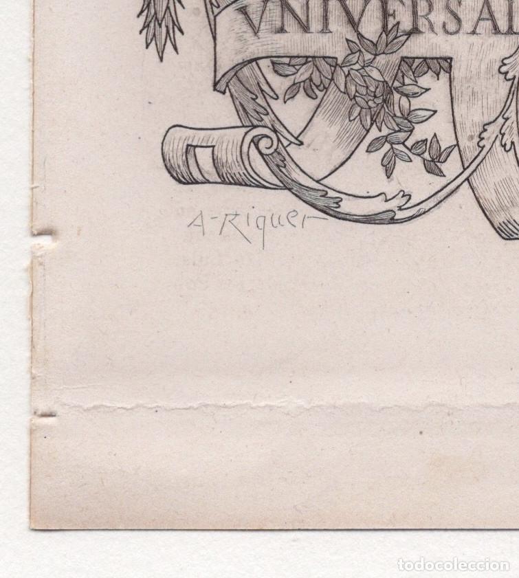 Arte: AGUAFUERTE ALEXANDRE DE RIQUER, 16,5X25CM. - Foto 2