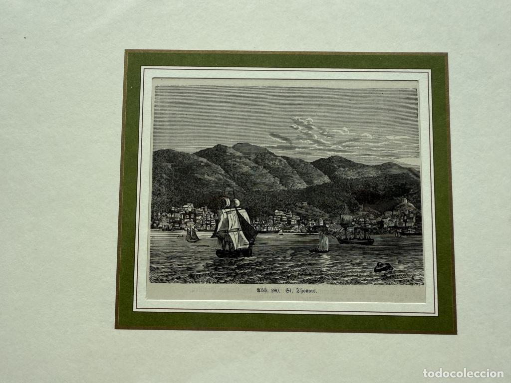 Arte: Vista de Charlotte Amalie, en Saint Thomas (islas V&iacute;rgenes, Antillas, Am&eacute;rica), ca. 1880.