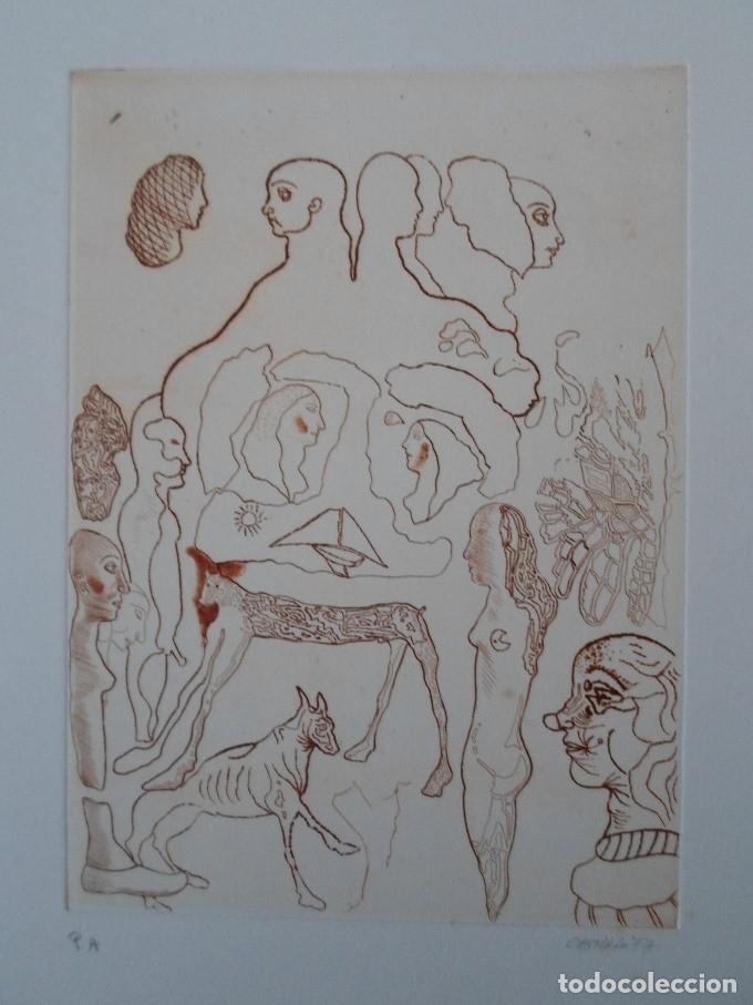 Art: Jorge Castillo (Pontevedra 1933) grabado 1977 de 22x31 papel 46x65 firmado l&aacute;piz y PA