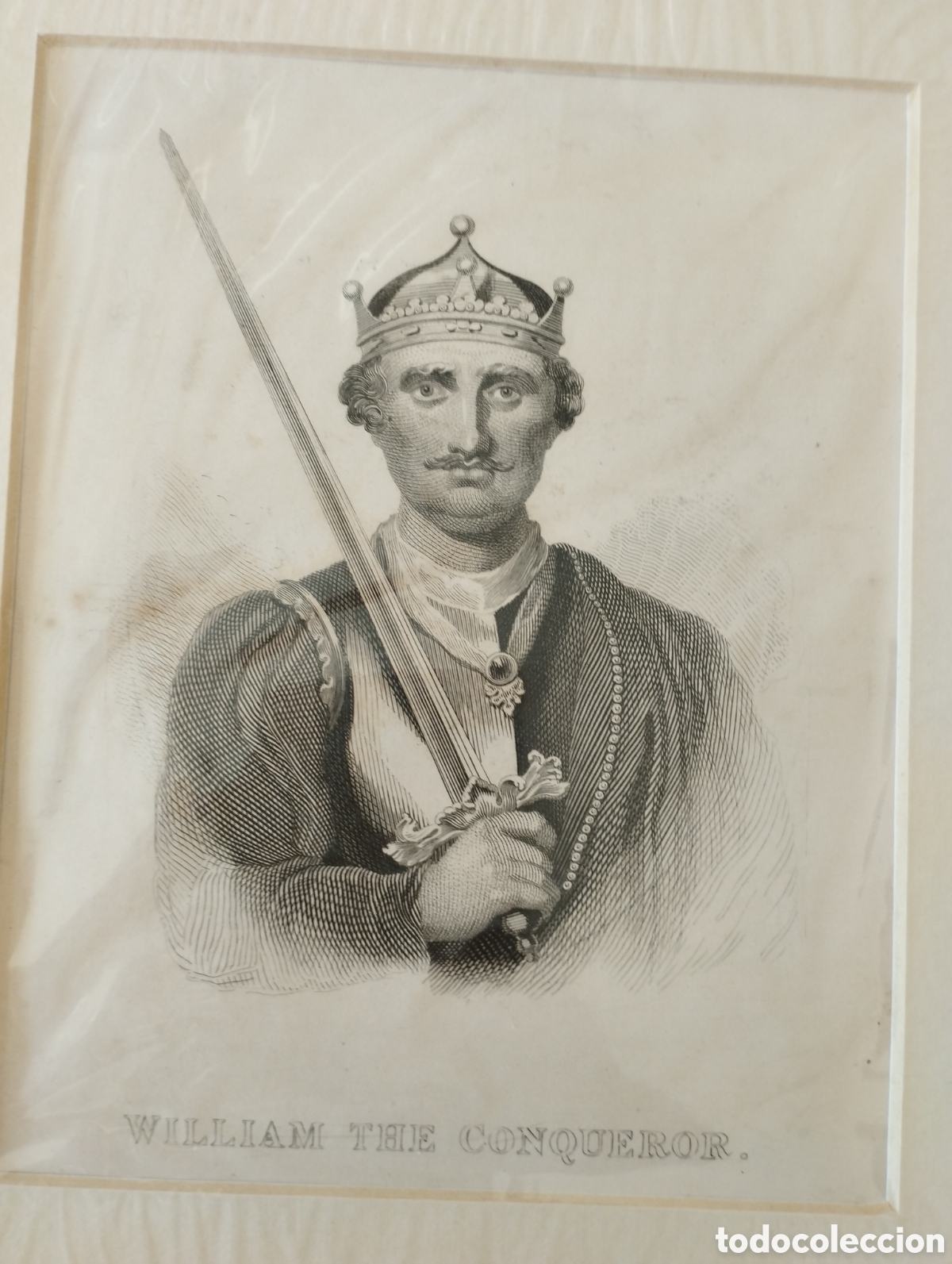 Arte: Grabado &rdquo;William The Conqueror&rdquo; - 1860 - Foto 2