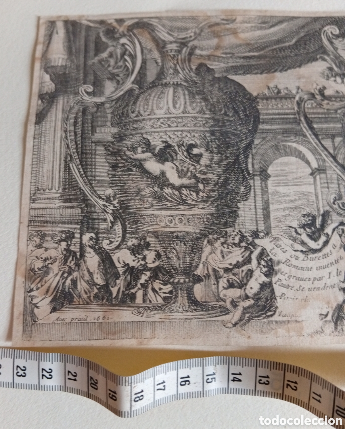 Arte: Muy antiguo grabado punta seca - Foto 3