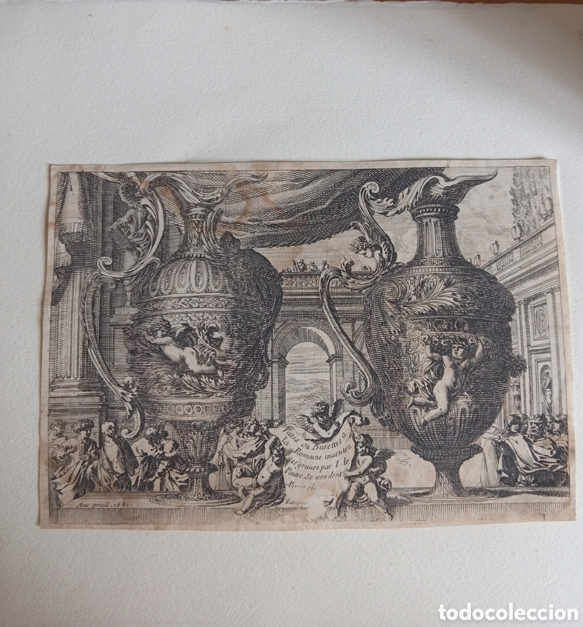 Arte: Muy antiguo grabado punta seca - Foto 1