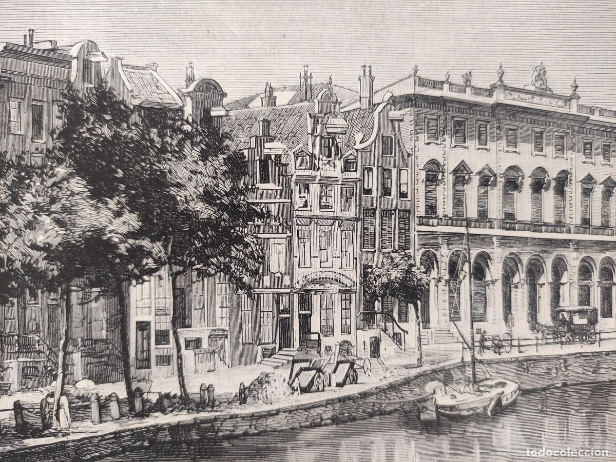 Arte: GRABADO. HOLANDA. AMSTERDAM. CASA DE CORREOS. EDIFICIO. ARQUITECTURA. - Foto 3