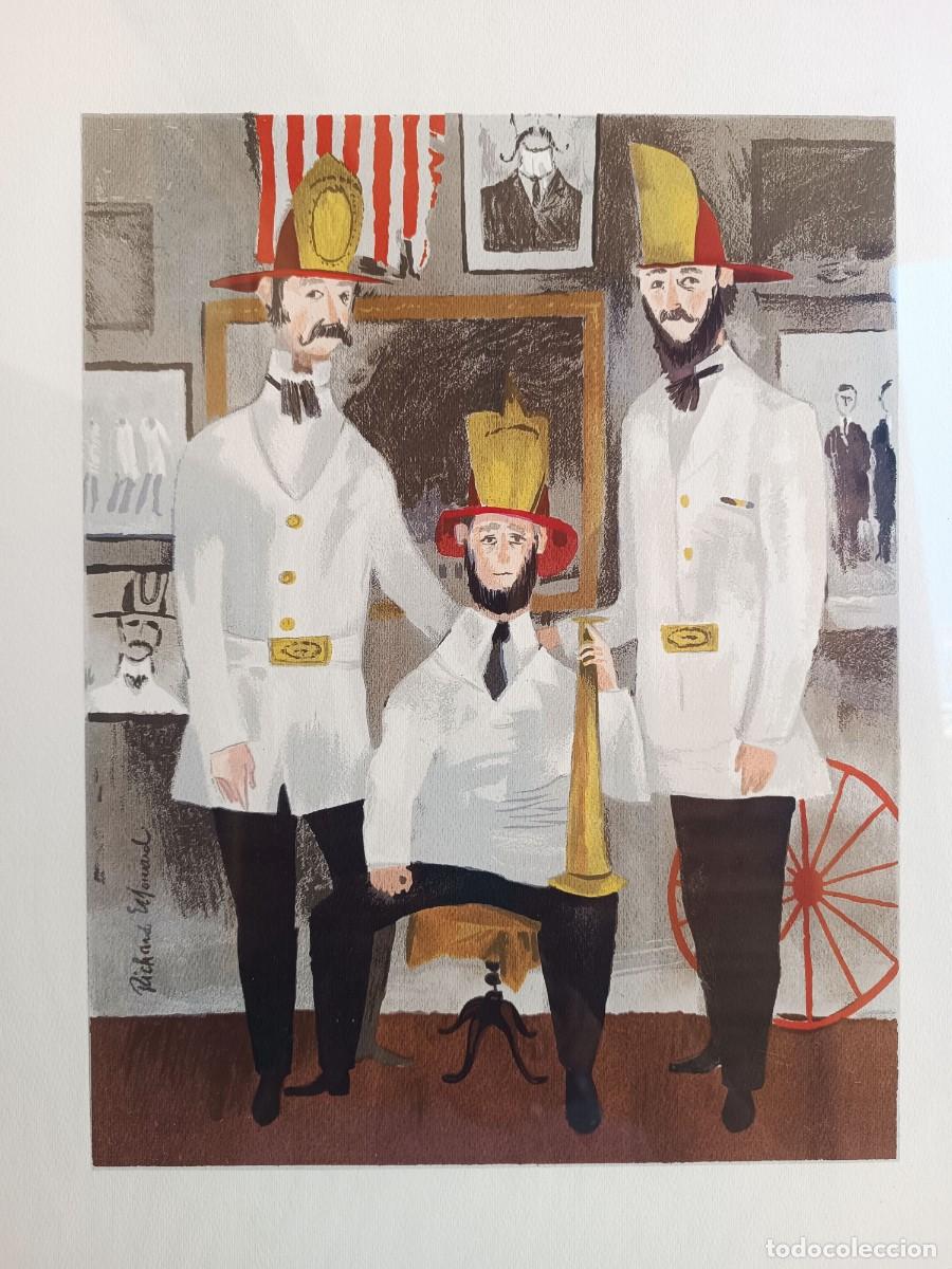 Arte: VISITING FIREMEN. LITOGRAFIA DE RICHARD E. HOWARD - Foto 3