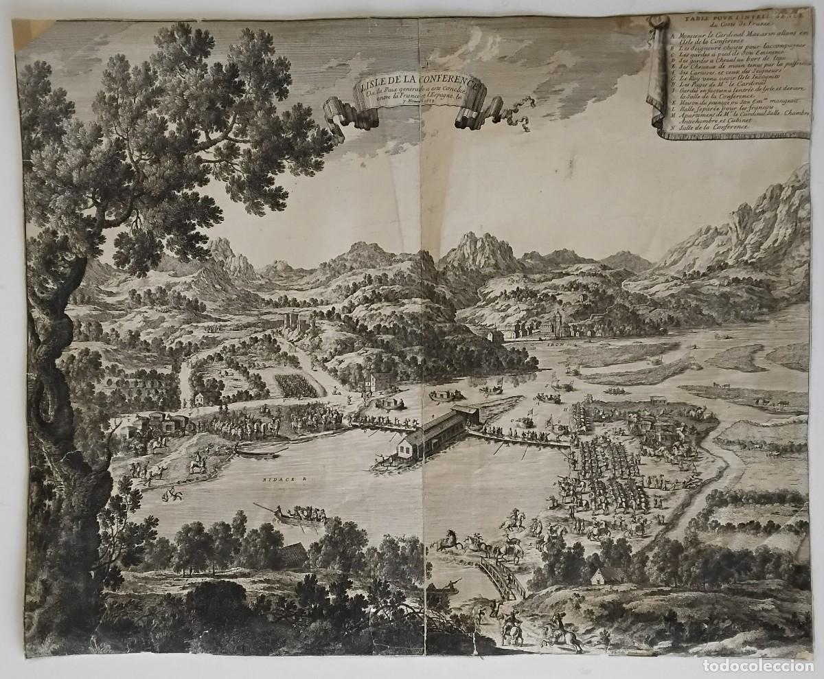 Arte: La isla de la paz de 1659, grabado 41 x 50 cm. - Foto 2