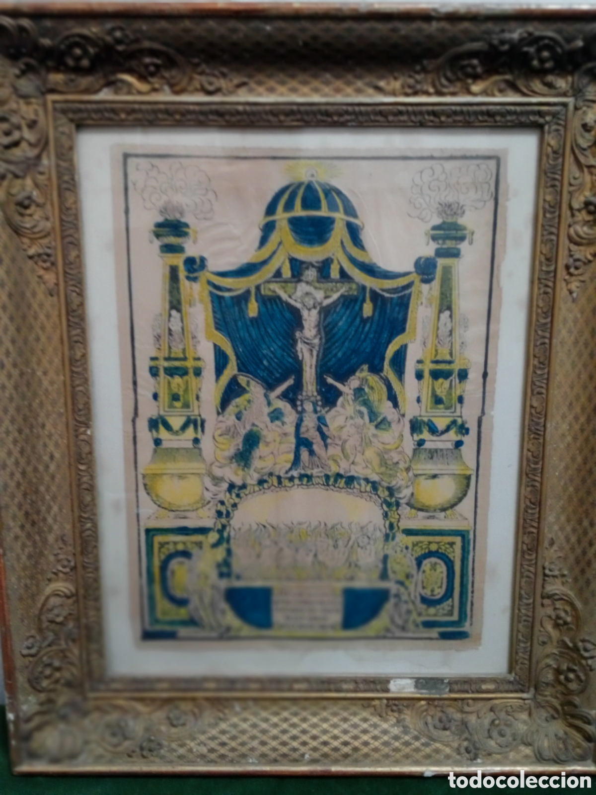 Arte: Grabado de final del XVIII con marco del XIX - Foto 1