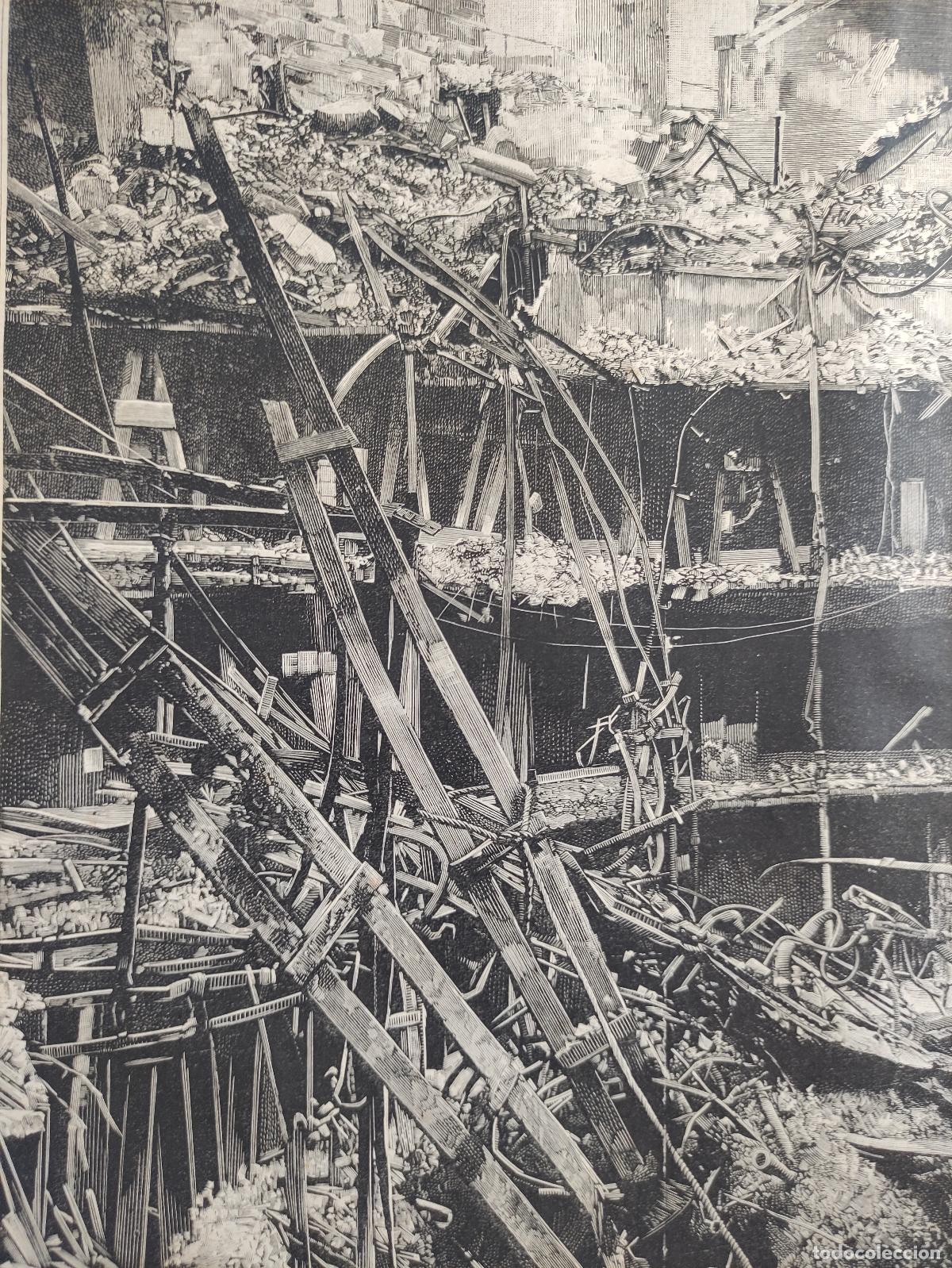 Arte: GRABADO. FRANCIA. PARIS. TEATRO DE LA OPERA. ASPECTO EDIFICIO DESPUES DEL INCENDIO - Foto 3
