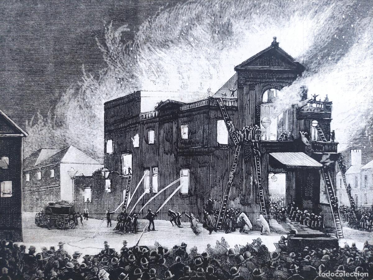 Arte: GRABADO. INGLATERRA. EXETER. INCENDIO DEL TEATRO REAL. SUCESOS. SOCIEDAD. EDIFICIOS. - Foto 2