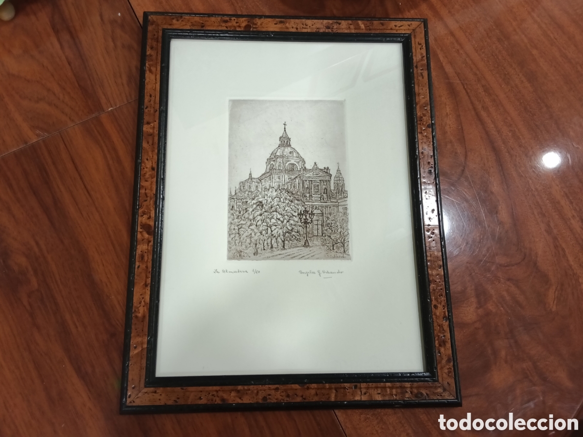 Arte: Grabado catedral de la Almudena Madrid - Foto 1