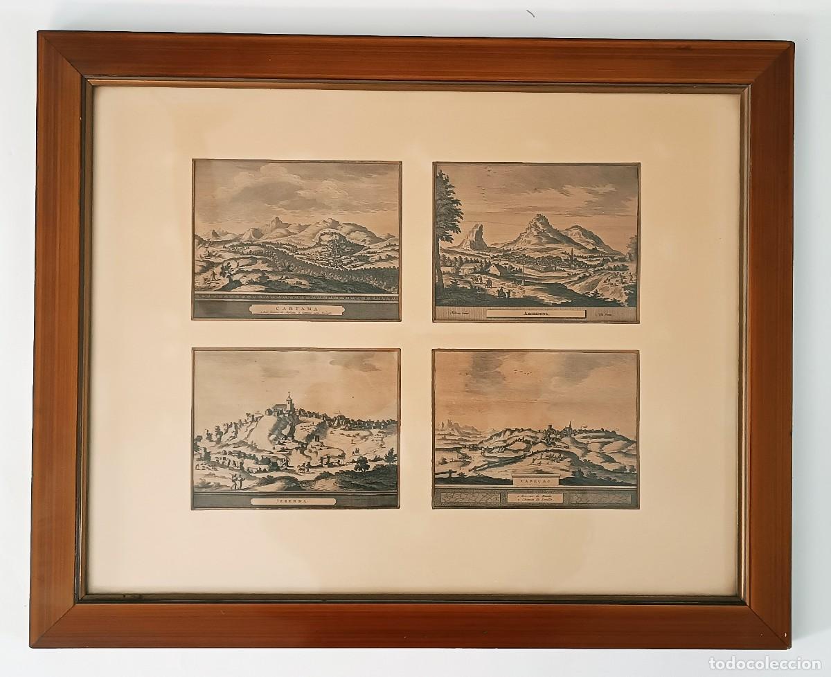 Arte: 4 ANTIGUOS GRABADOS DE MALAGA - Foto 1