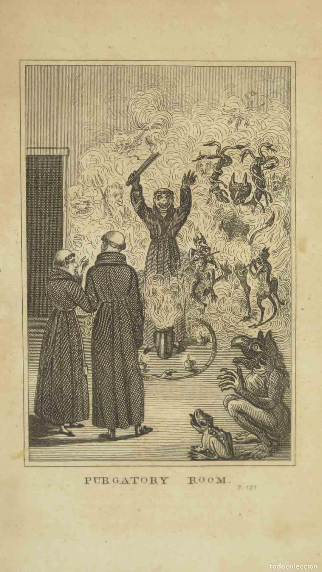 Arte: PURGATORY ROOM. GRABADO. ROSAMOND. 1836? - Foto 2